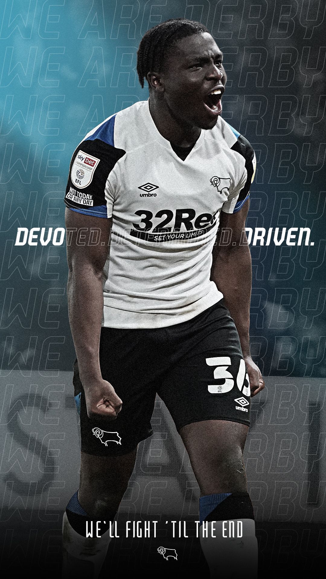 1080x1920 Devoted, Determined, Driven: Download Your New Look Derby County Wallpaper!