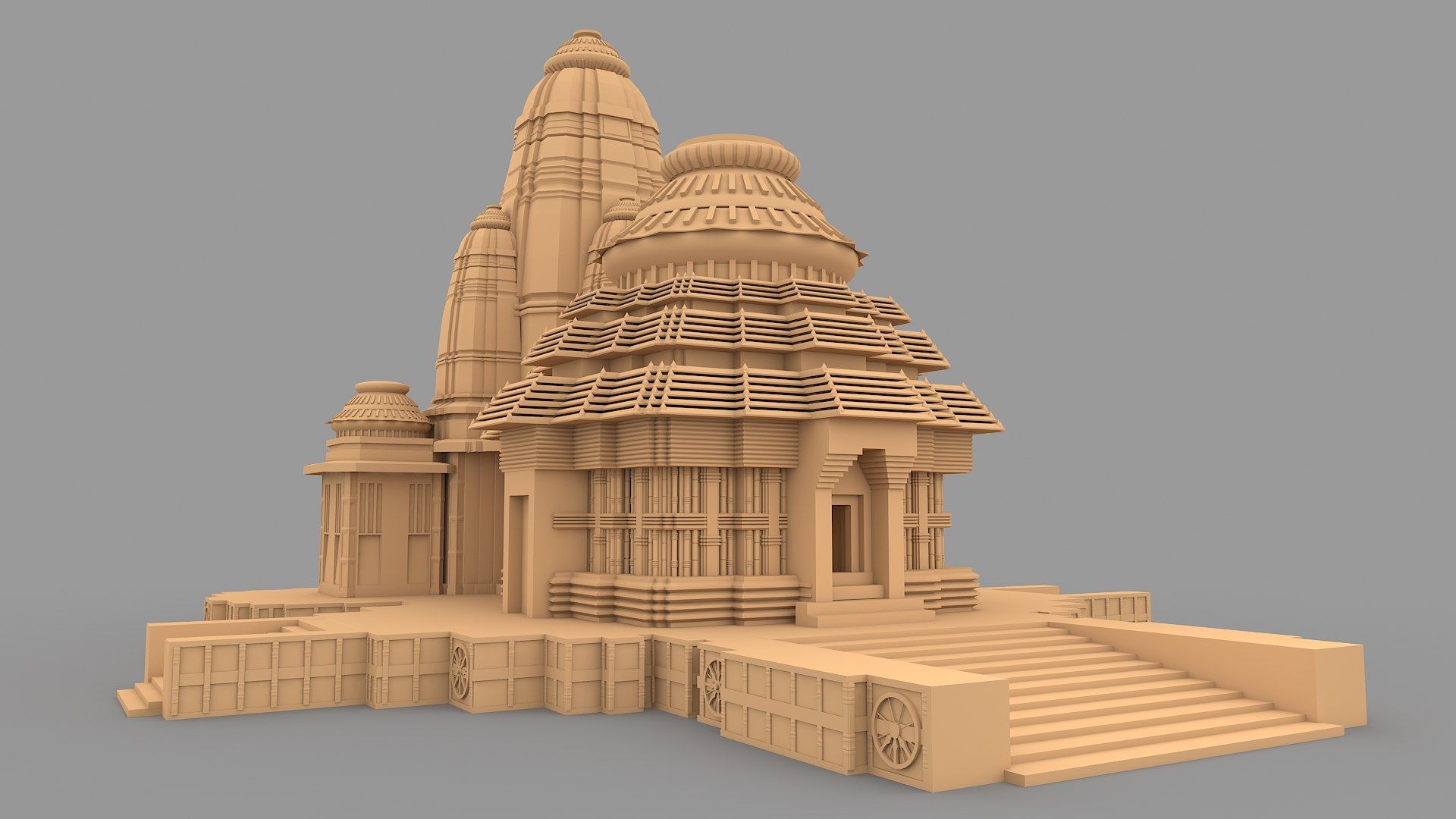 1920x1080 3D Konark Sun Temple Model