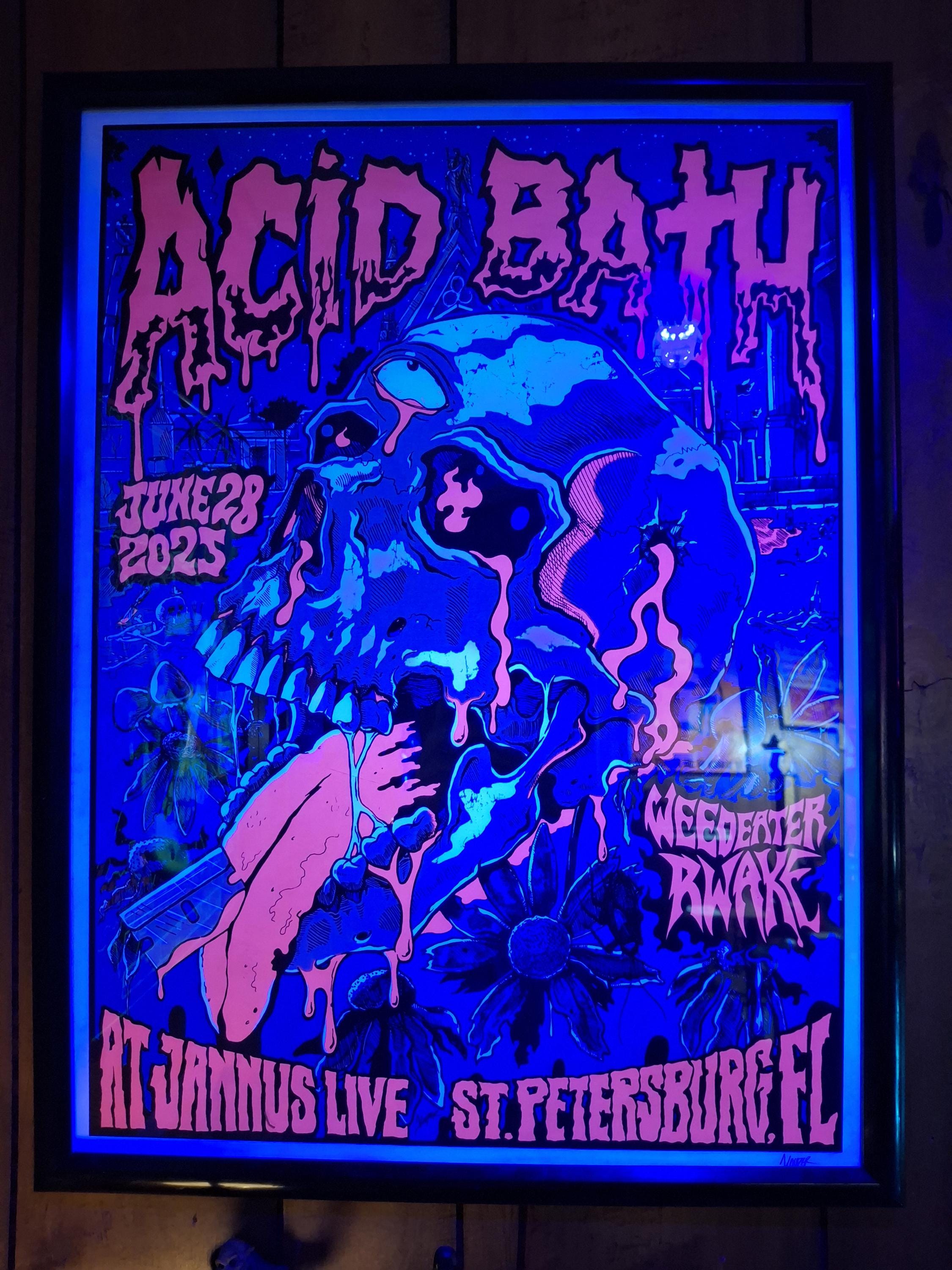 2250x3000 Acid Bath Poster Artist Proof by Jason Cooper for 2025 Tour St. Petersburg, FL