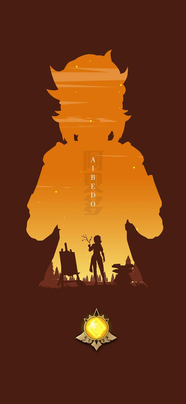640x1385 Wallpaper minimalistas / Minimalist Wallpaper Genshin Impact