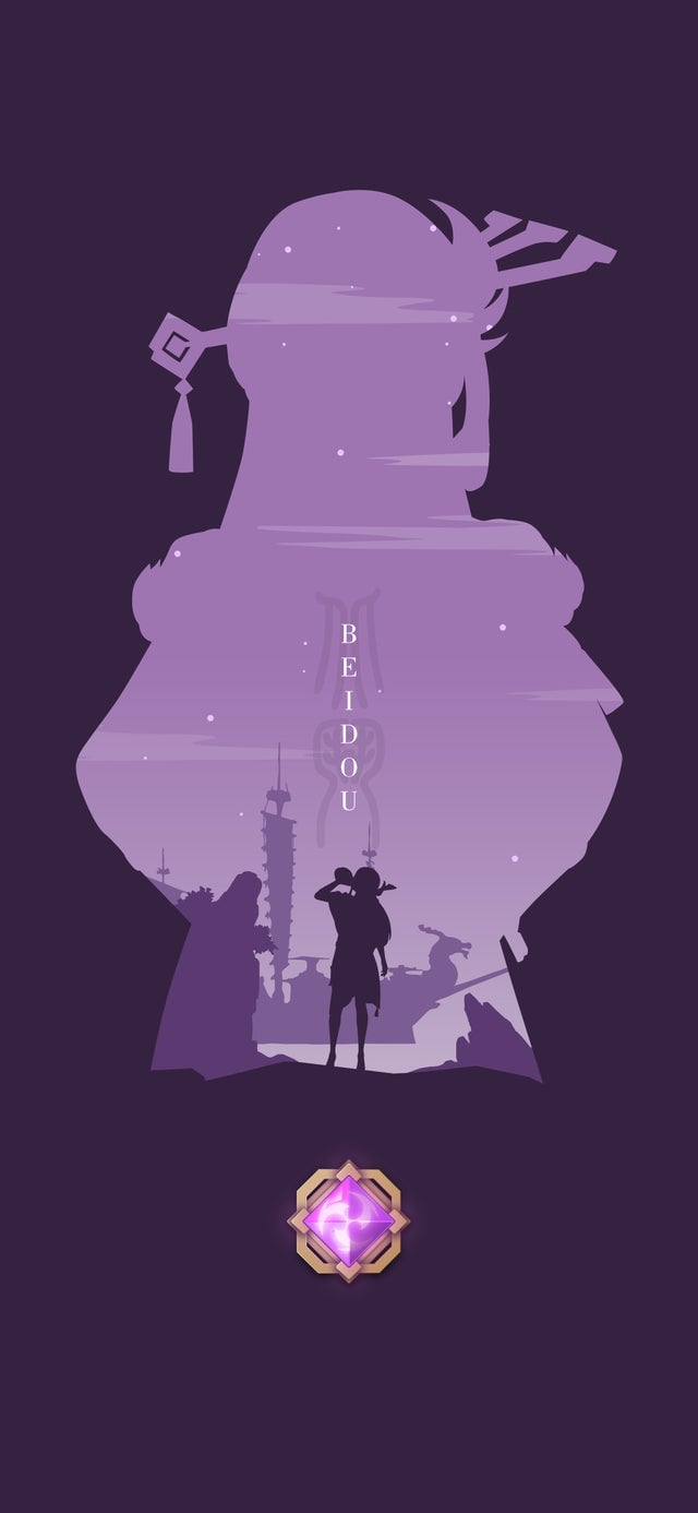 640x1386 Genshin Impact Minimalist Phone Wallpaper