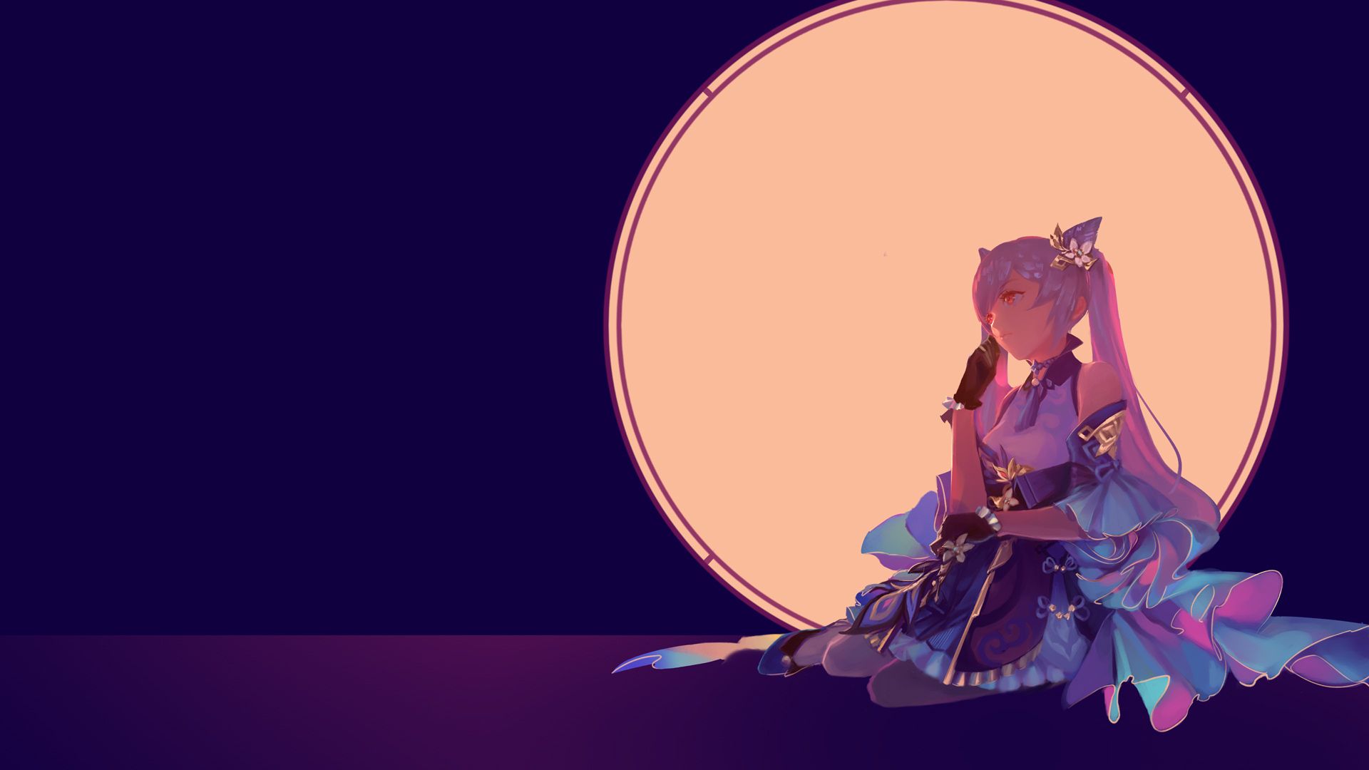 1920x1080 Keqing Radiance: Stunning HD Genshin Impact Wallpaper