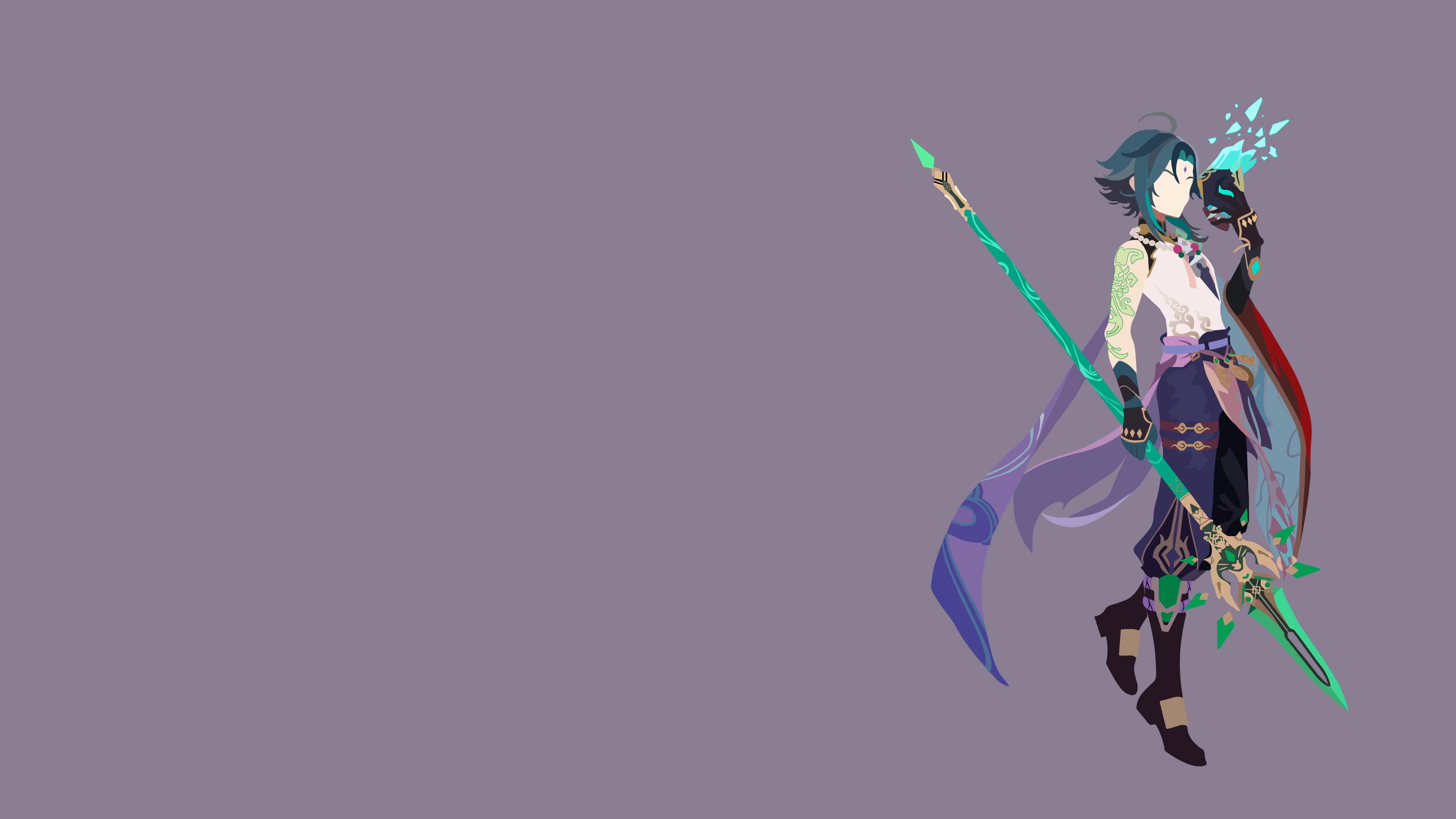3840x2160 Minimalist Background Of Best Boy Xiao : R Genshin_Impact