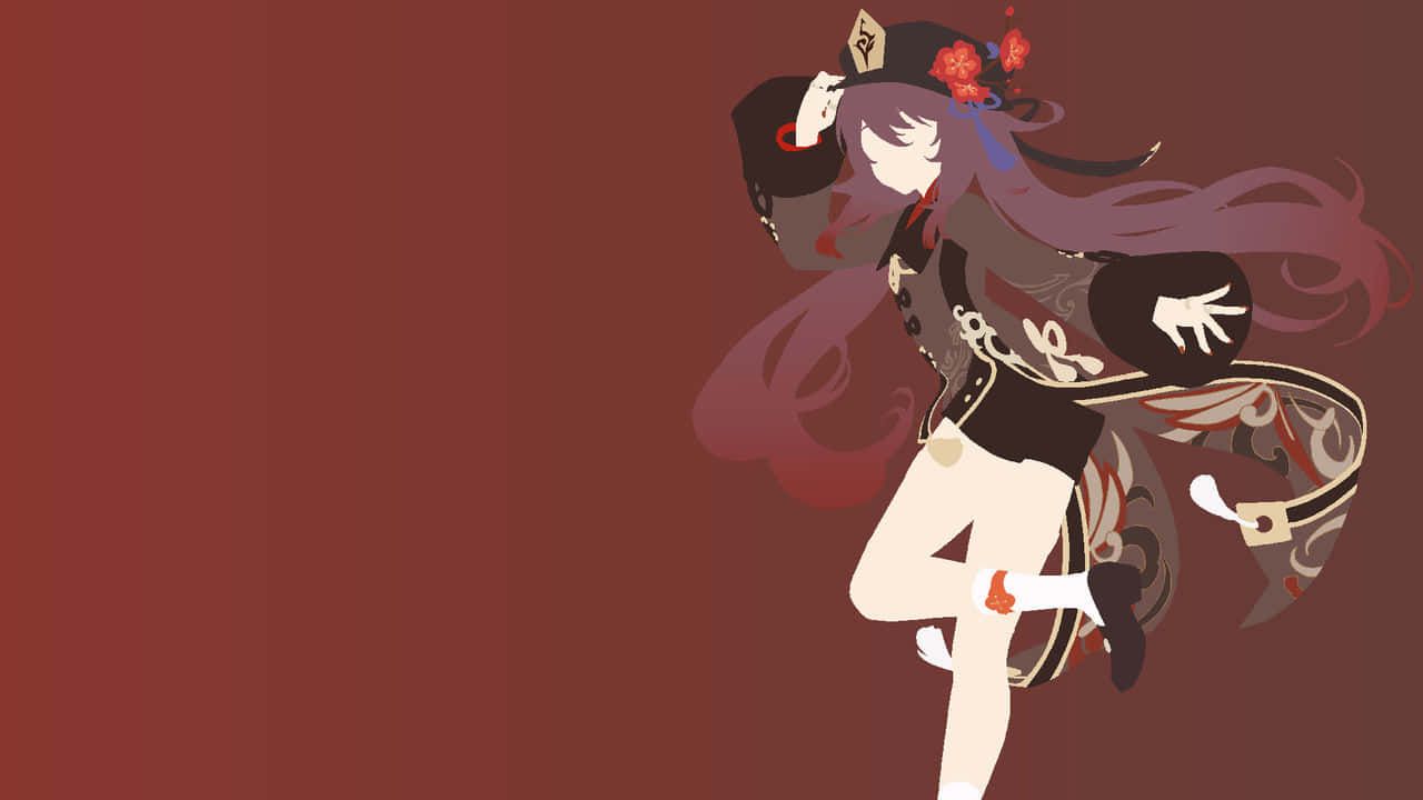 1280x720 Download Minimalist Hu Tao Pfp Wallpaper