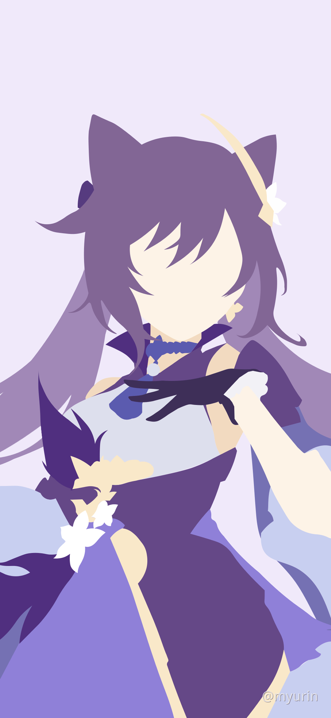 1080x2340 WALLPAPER Keqing(minimalist) Genshin Impact