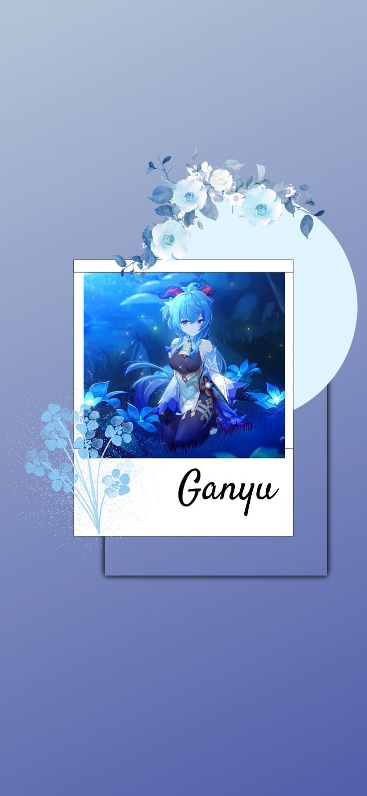 736x1594 Ganyu (Genshin Impact) Minimalist Aesthetic Wallpaper