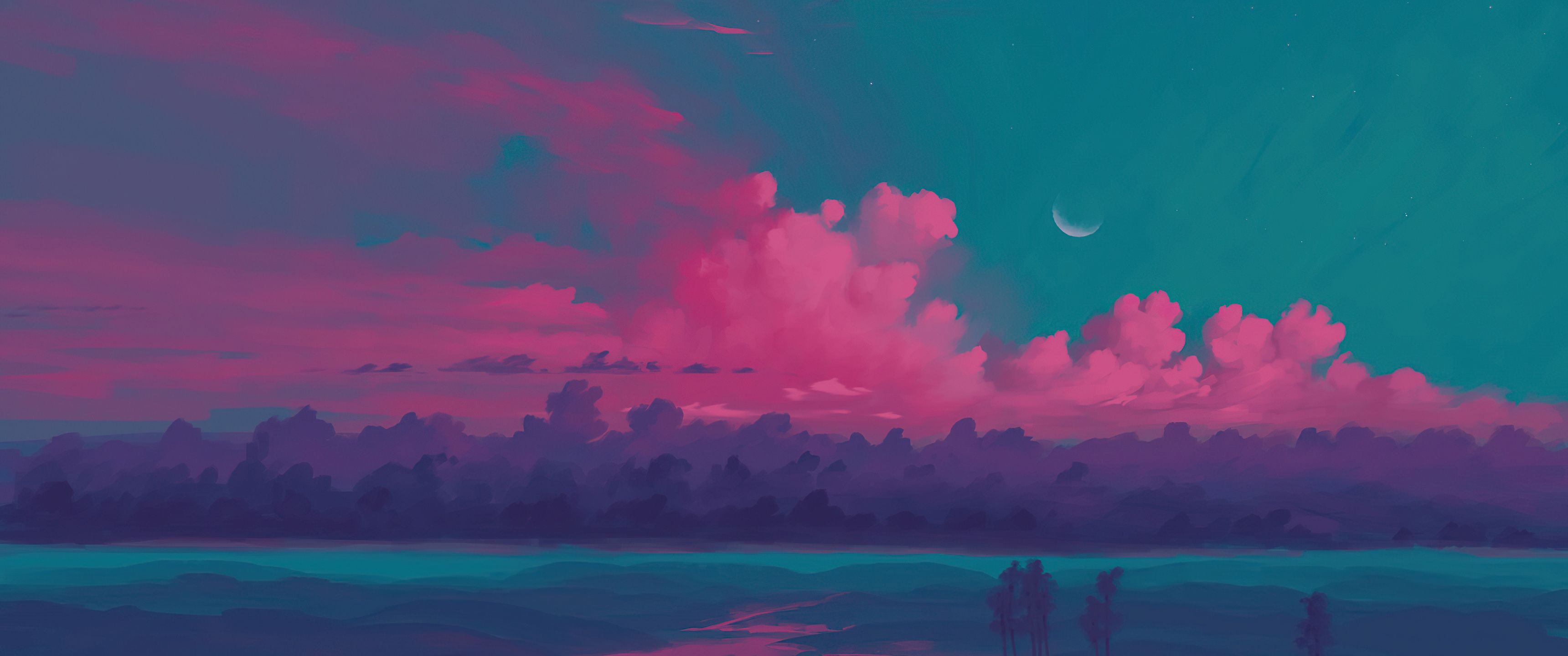 3440x1440 A Pink Sunset 4k UltraWide Quad HD 1440P , HD 4k Wallpaper, Image, Background, Photos and Picture