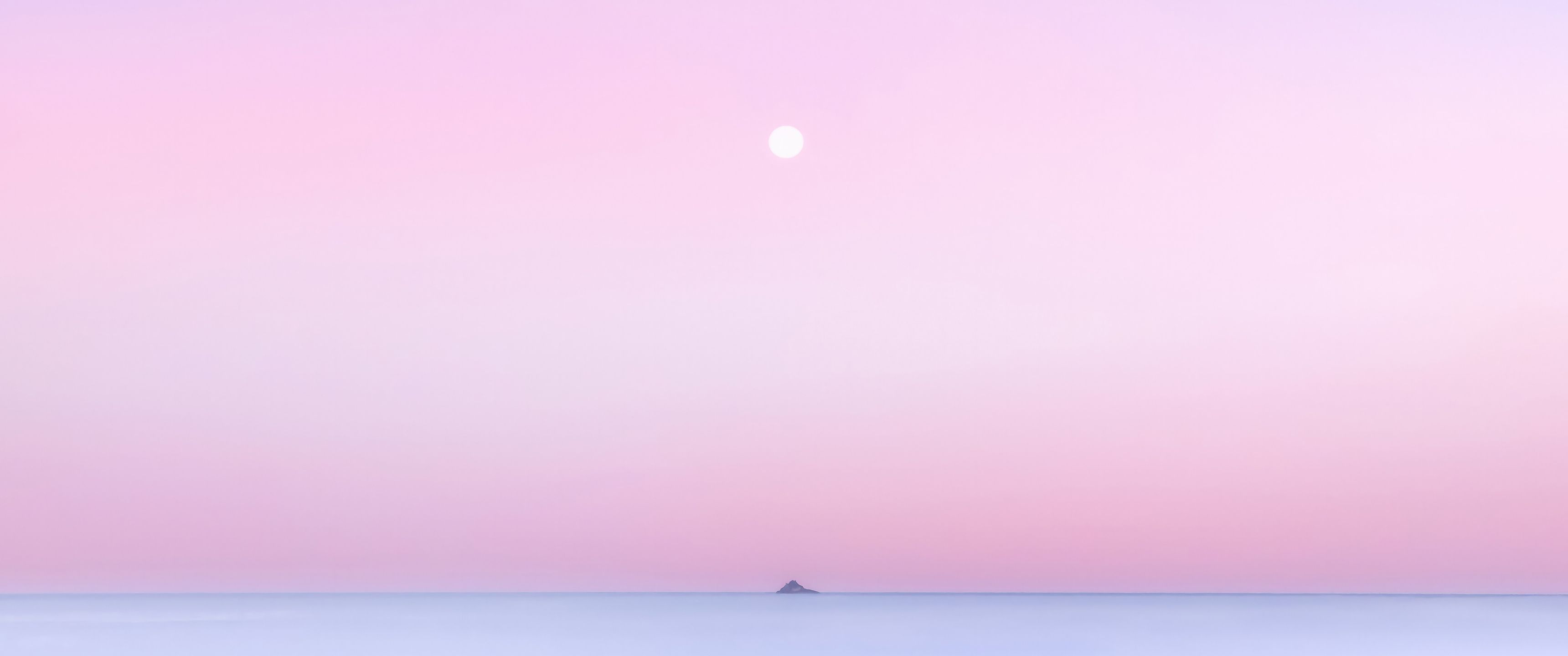3440x1440 Dreamy Blush Serene Pink Landscape In Minimalist Style UltraWide Quad HD 1440P , HD 4k Wallpaper, Image, Background, Photos and Picture