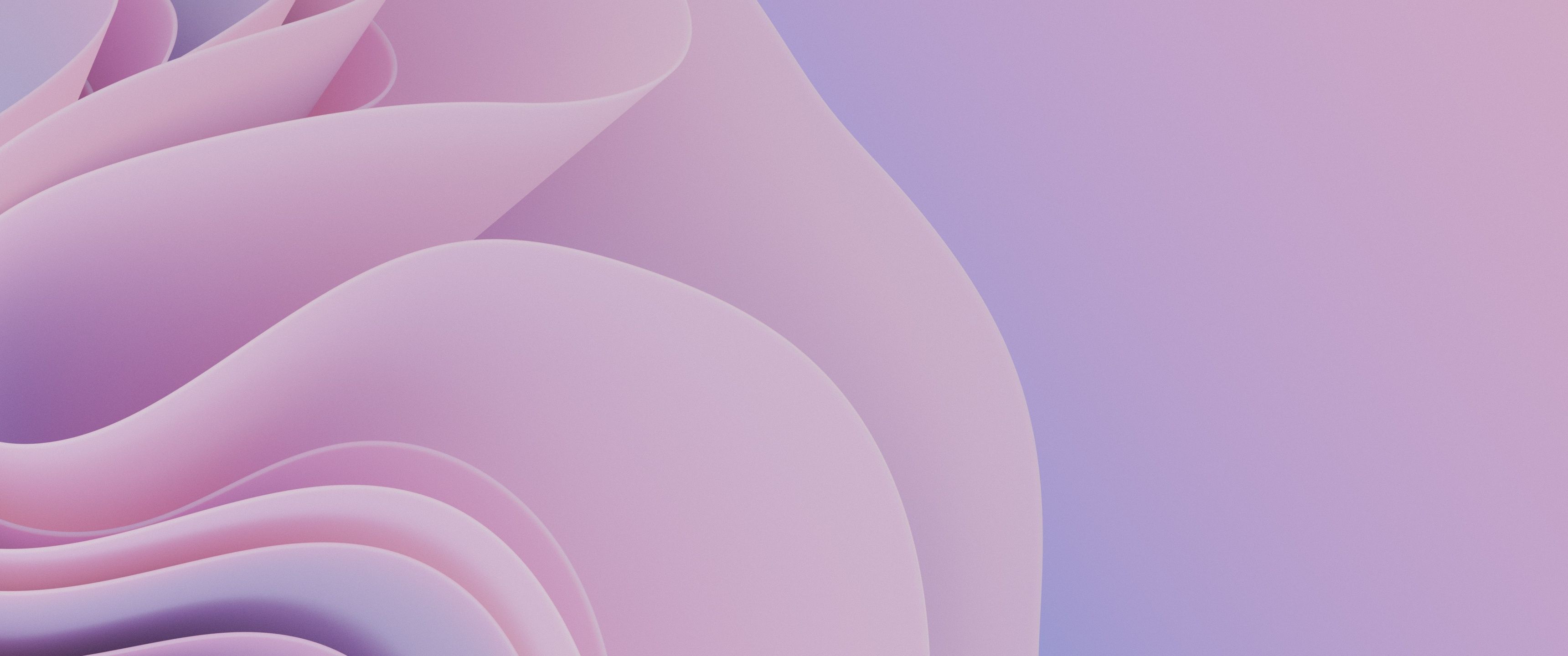3440x1440 3D Render Wallpaper 4K, Waves, Girly, Pink abstract
