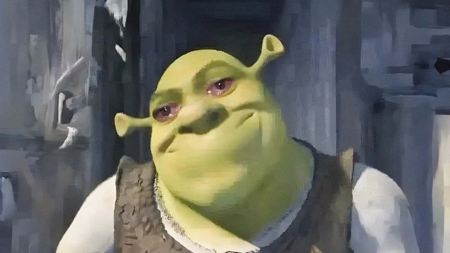 1536x864 Shrek Crying Eyes Goofy Ahh Desktop Wallpaper
