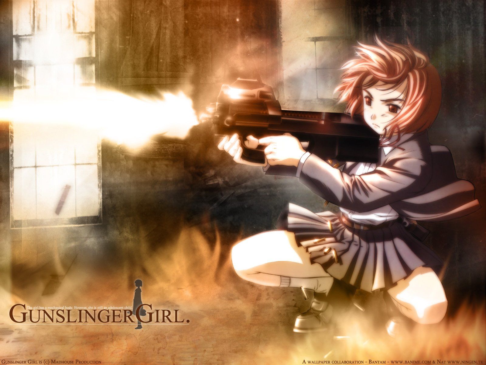 1600x1200 Gunslinger Girl HD: Fierce Anime Action Wallpaper