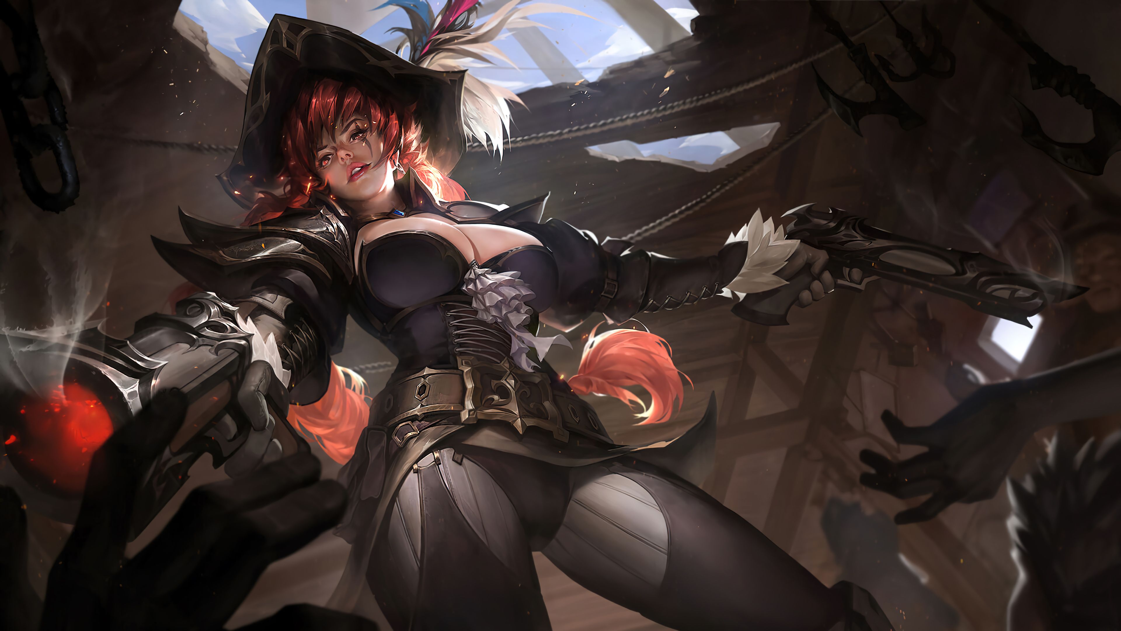 3840x2160 Female Gunslinger Fantasy Girl Art Wallpaper 4K PC Desktop f