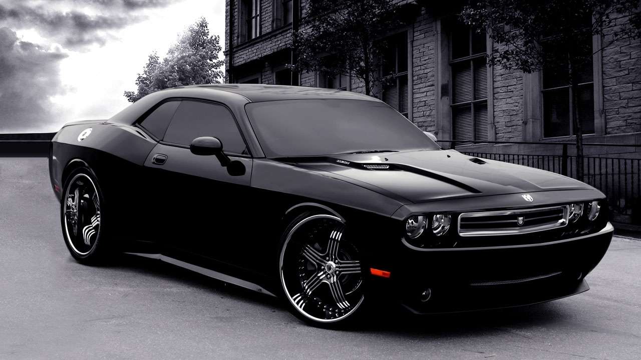 1280x720 Dodge Challenger Black Wallpaper