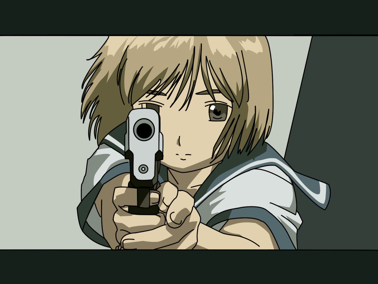 1600x1200 gun gunslinger girl henrietta weapon. konachan.net.com Anime Wallpaper