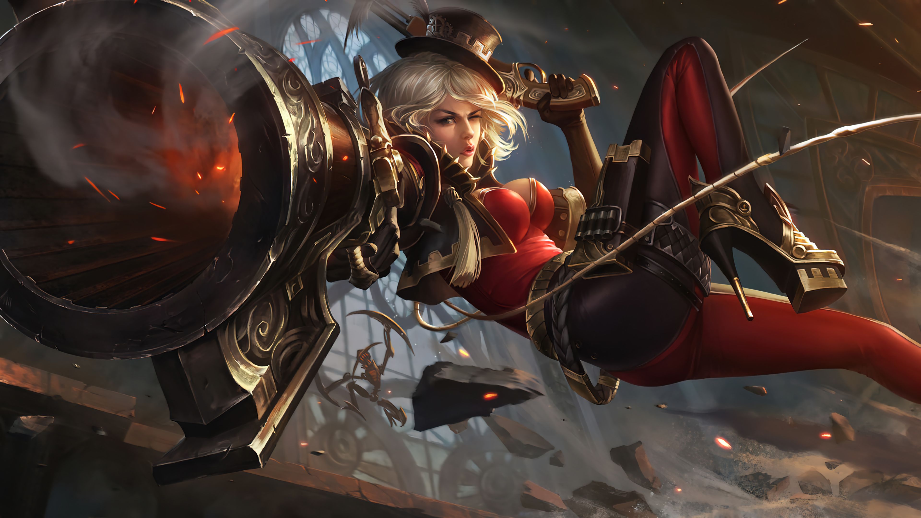3840x2160 Fantasy Girl Gunslinger Wallpaper 4K PC Desktop f