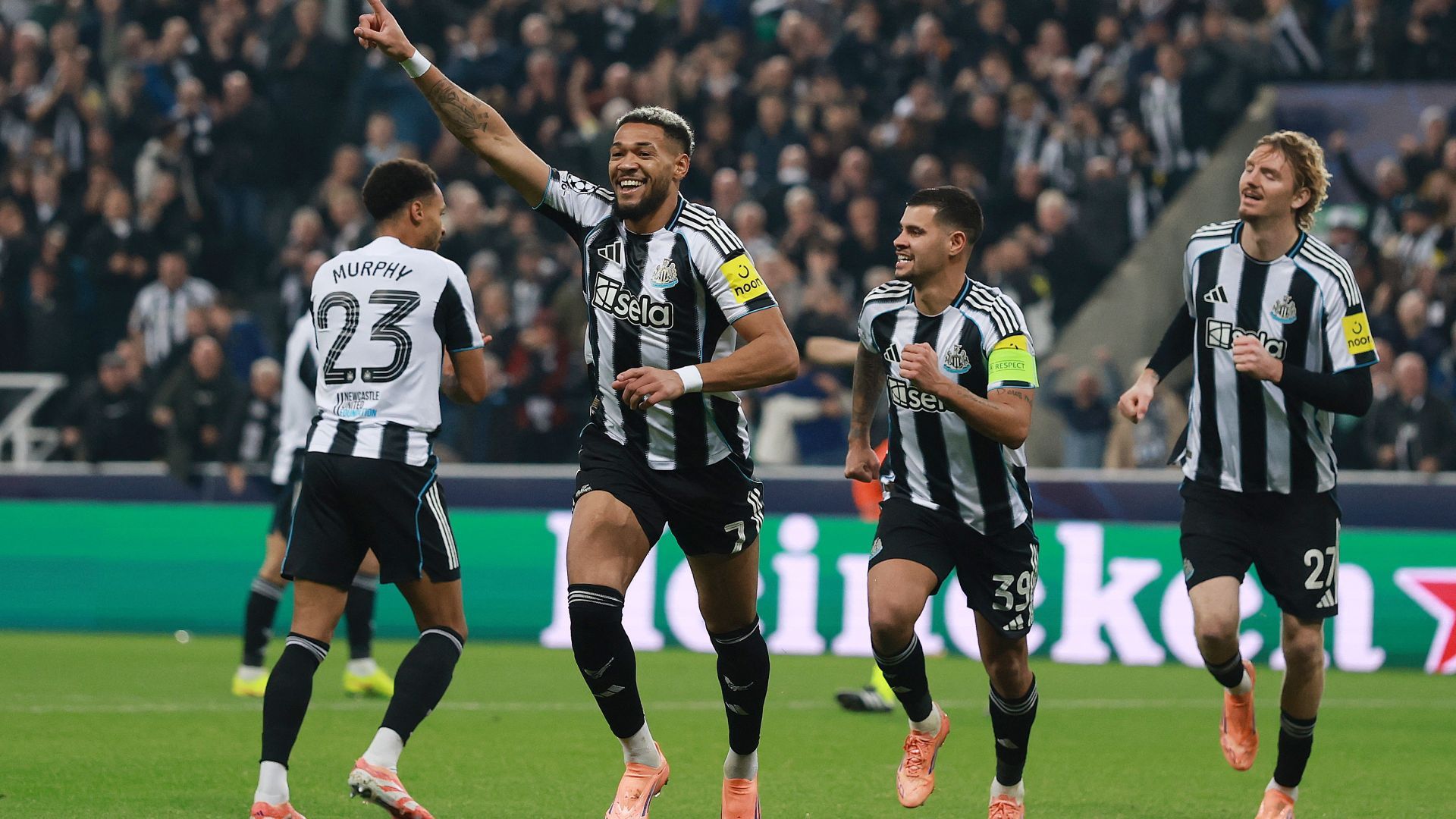 1920x1080 Newcastle 2 Athletic Bilbao 0: Burn and Joelinton bullet headers send Eddie Howe's troops into Champions League