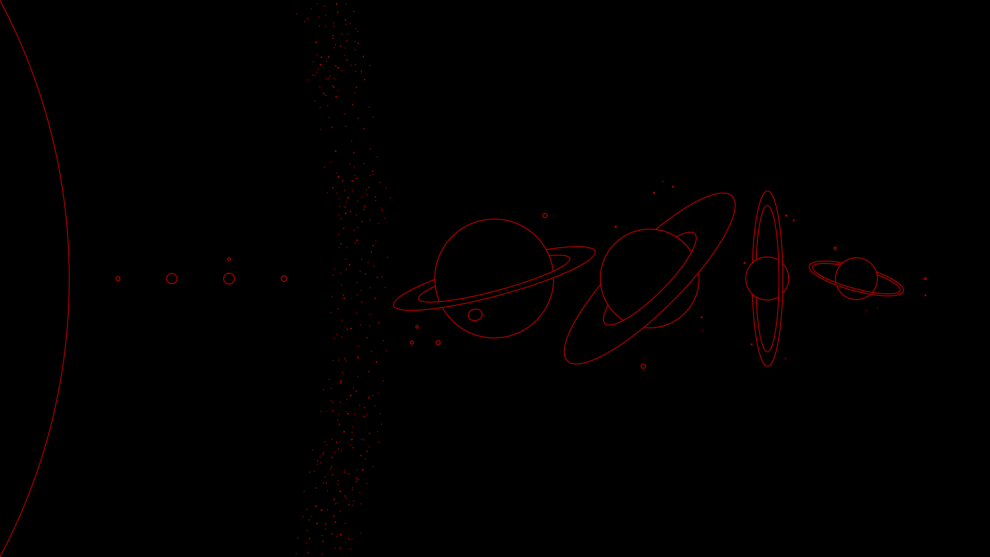 3840x2160 4K Planets Moons Scaled Sizes Dark Mode [3840x2160]