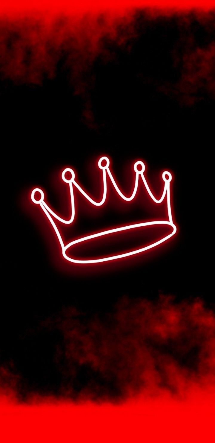 720x1480 Neon Crown on Red and Black Background