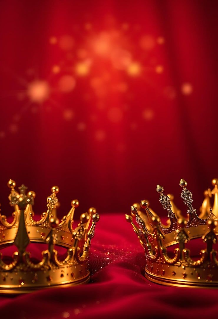 740x1082 Red Background With Crown Photo Free High Quality Picture