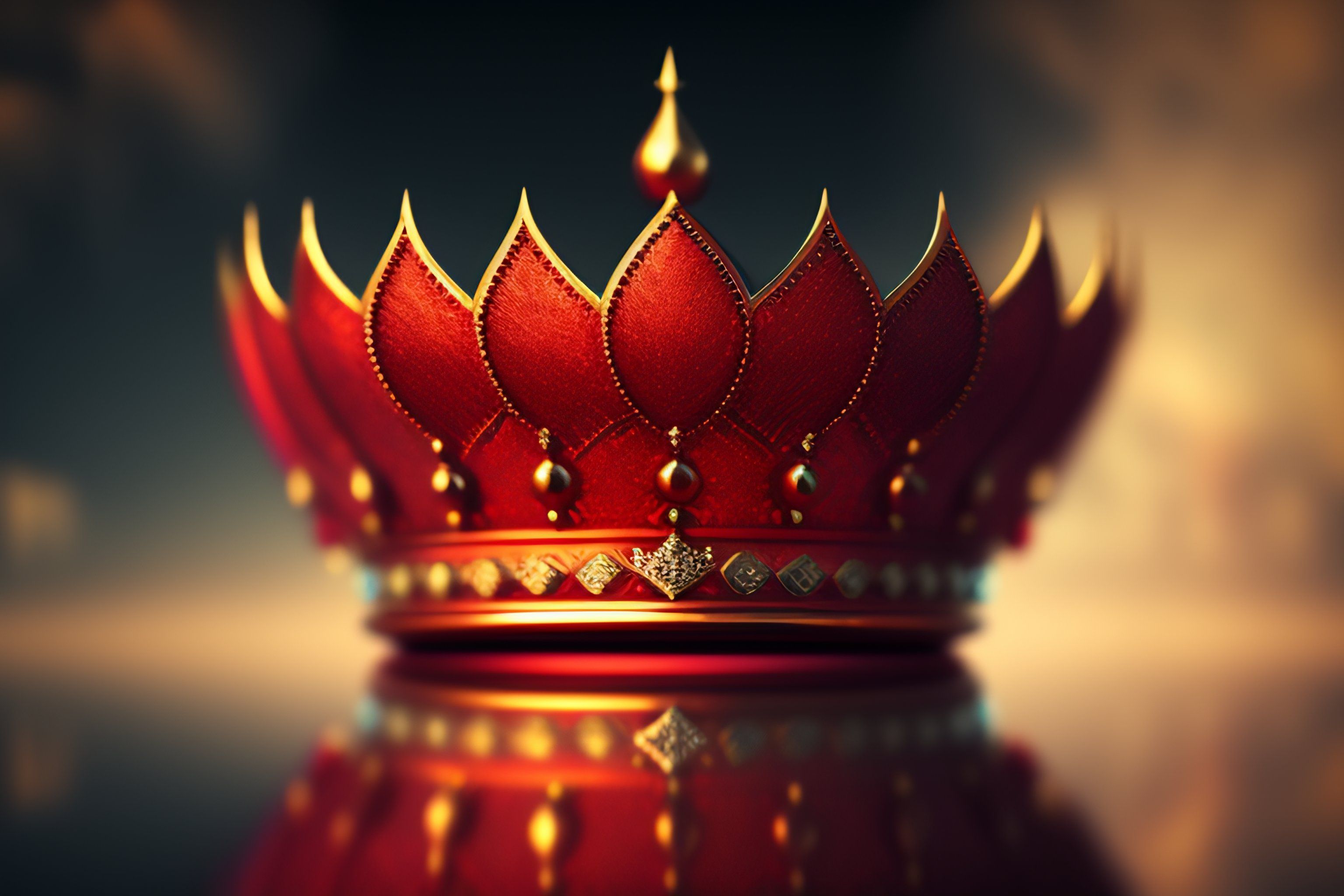 3072x2048 Lexica digital art banner with a red crown in the center without human