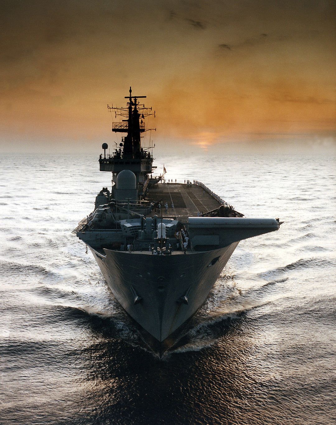 1080x1364 HMS Ark Royal (R07) Photo Print View at Sunset Navy Invi