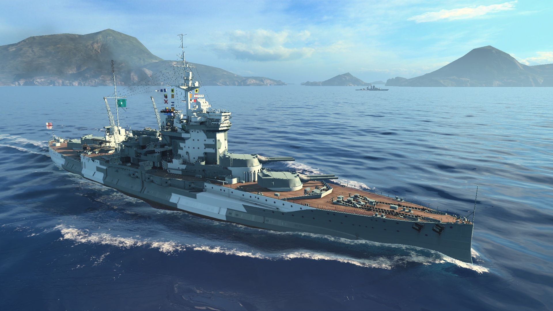1920x1080 HMS Warspite. Otherwise known as The Grand Old Lady. As she appears in World of Warships. [1920 × 1080] Reason enough to play the game
