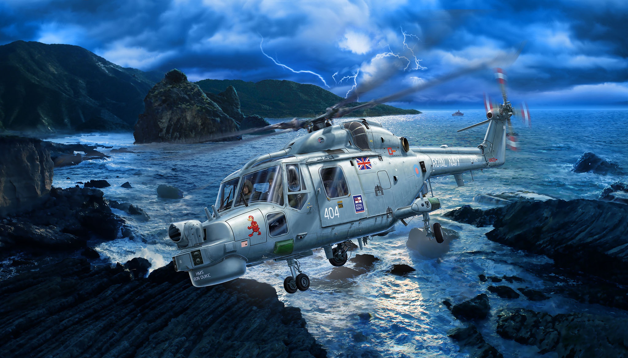 2048x1170 Wallpaper Royal Navy, Westland Lynx Mk. Stu Shepherd, British Multi Purpose Helicopter For Mobile And Desktop, Section авиация, Resolution 2048x1170