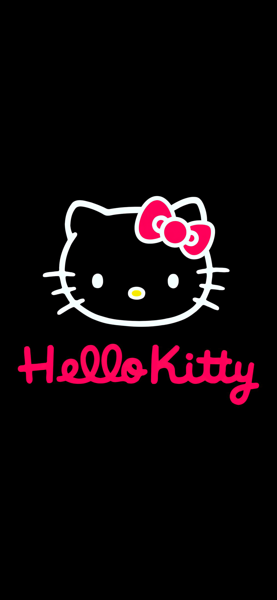 1080x2340 Hello Kitty Wallpaper 4K, Black background, AMOLED, 5K