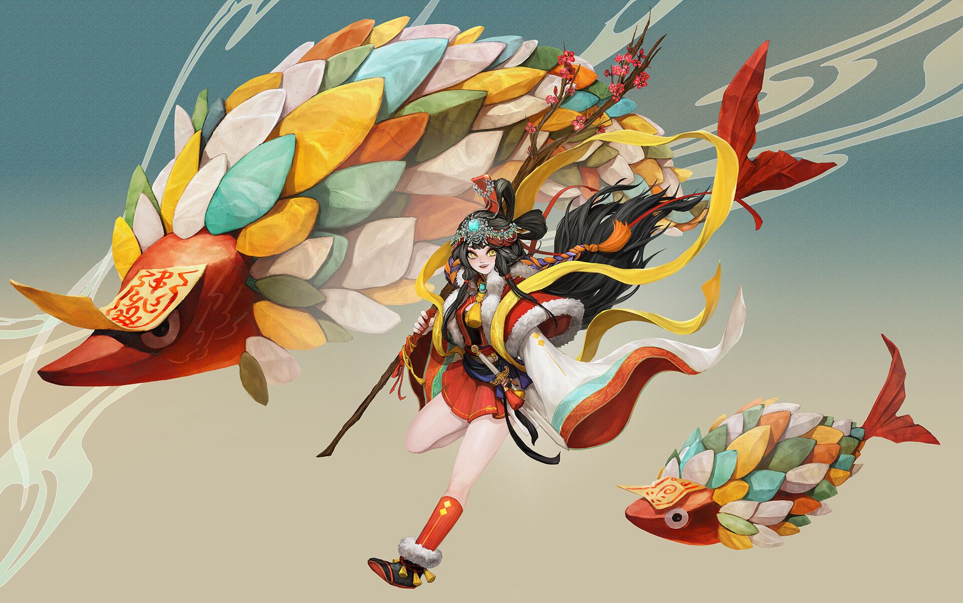 1920x1202 召喚師.Summoner paper koi concept