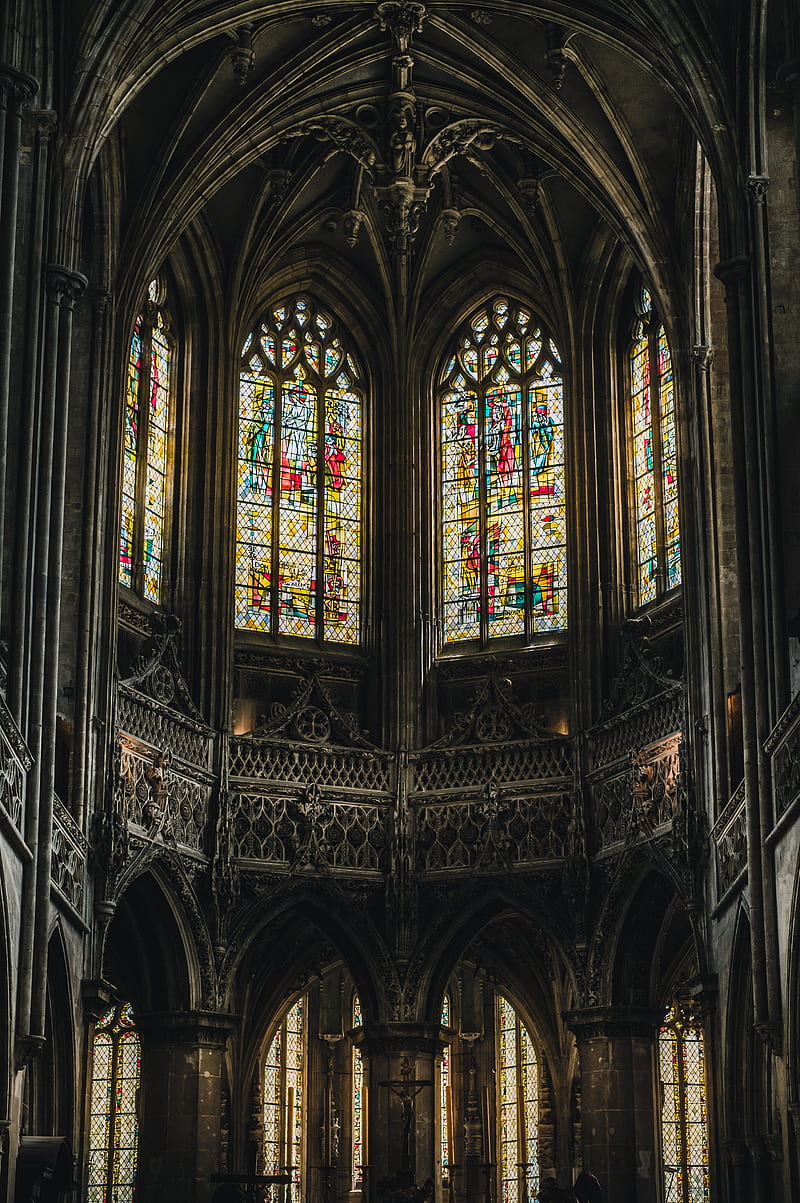 800x1203 Gothic cathedral interior, HD phone wallpaper