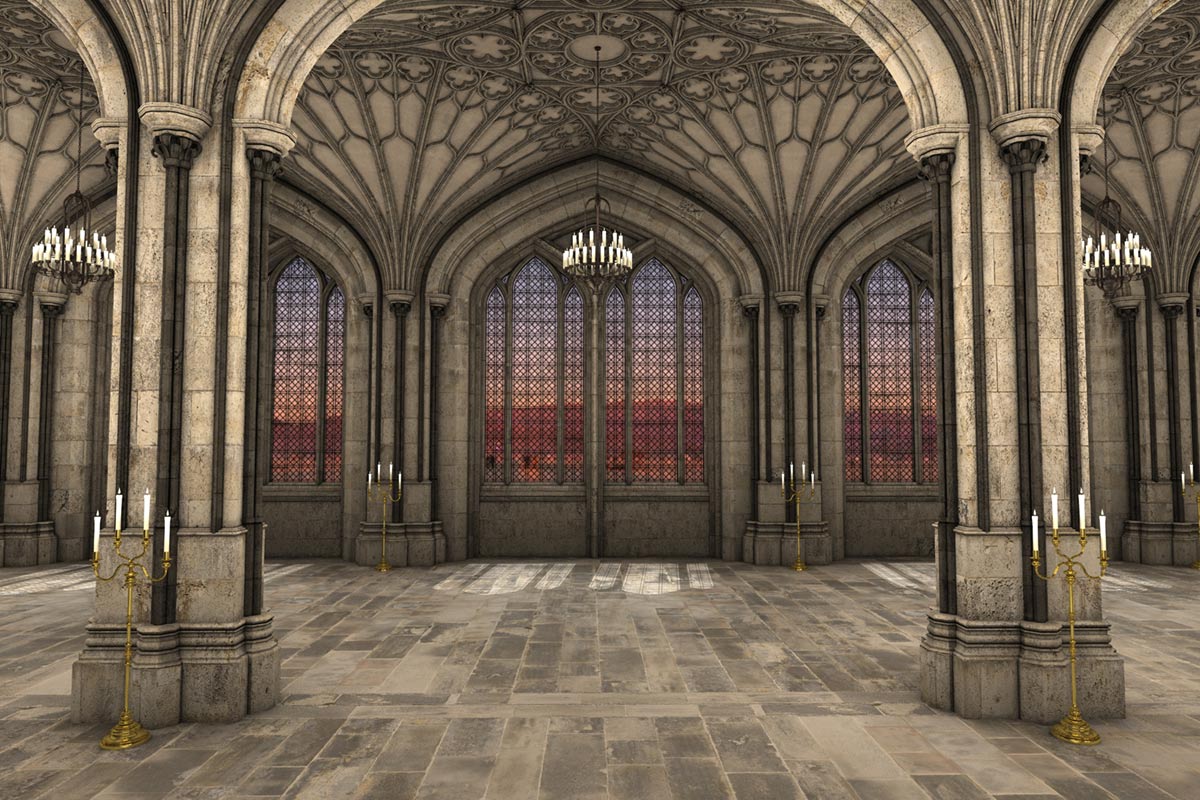 1200x800 Gothic Cathedral Arch 3D Mural Wallpaper