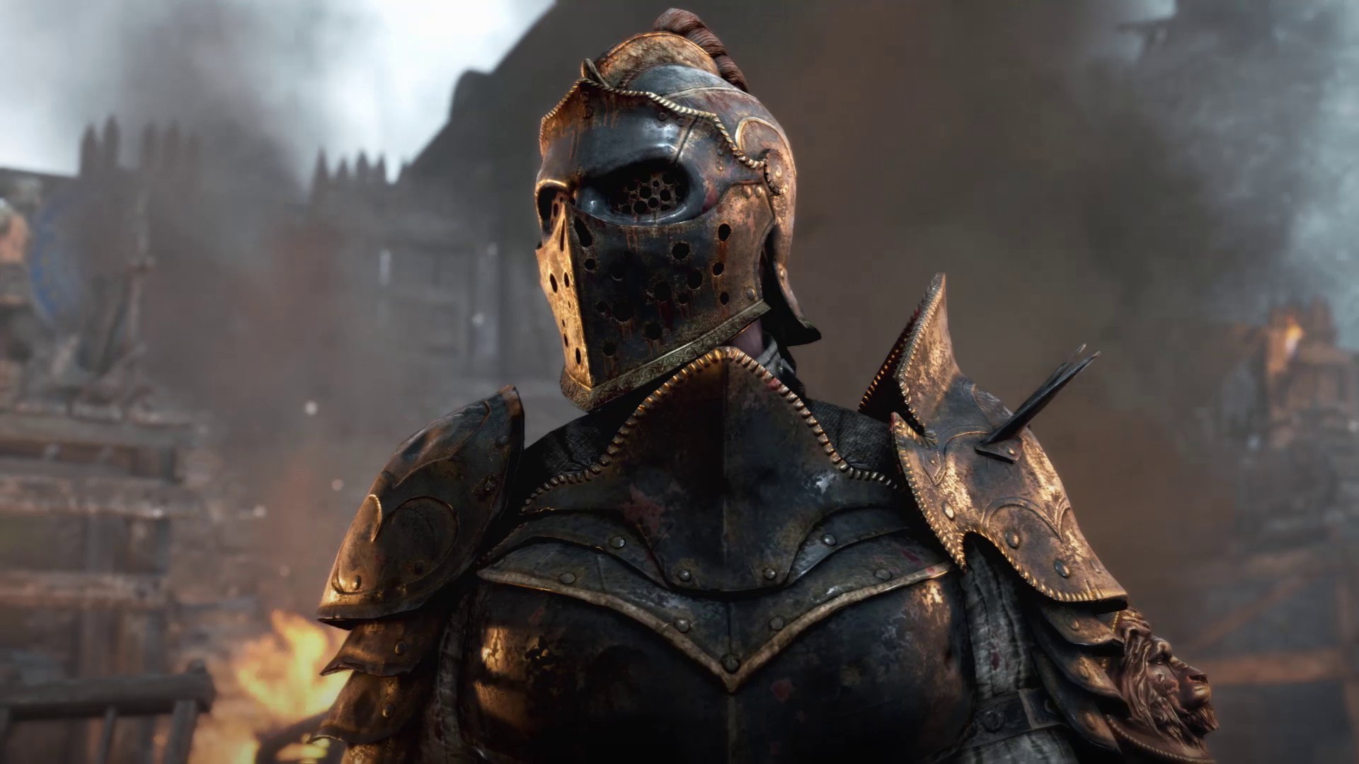 1920x1080 Wallpaper game, armor, weapon, woman, knight, oppai, For Honor for mobile and desktop, section игры, resolution 1920x1080