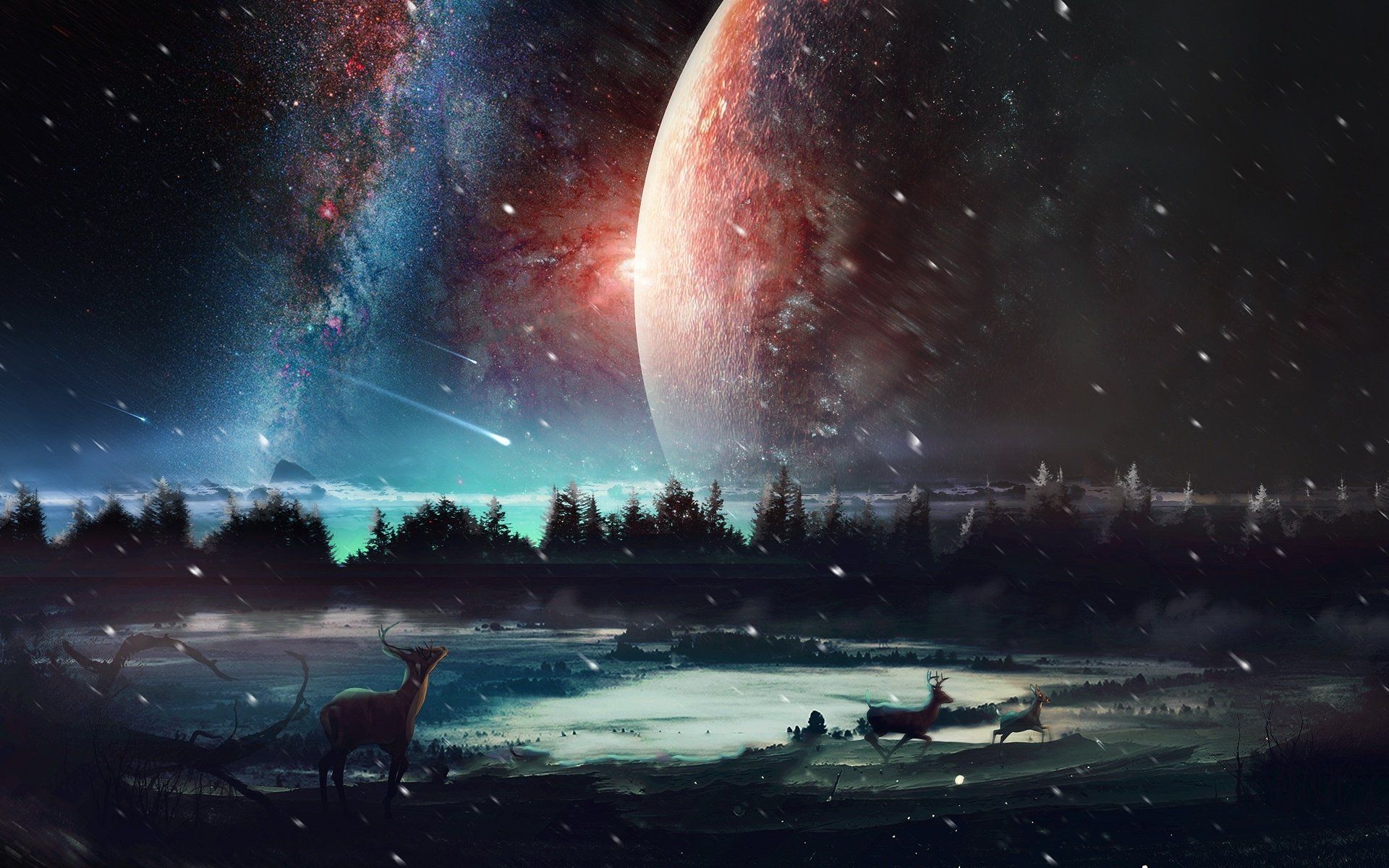 1920x1200 Dreamy Cosmic Nature HD Wallpaper