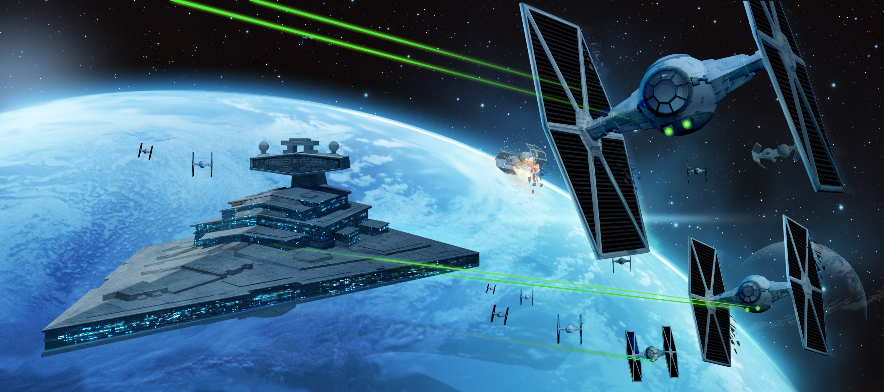 3000x1333 Wallpaper Star Destroyer, TIE fighters, Star wars: Rebels, Star Wars: Rebels, Animated series for mobile and desktop, section фильмы, resolution 3000x1333