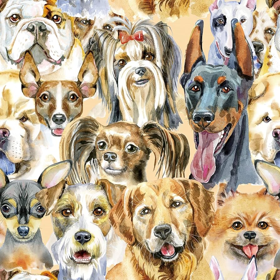 894x894 Livelynine Fun Dog Wallpaper Peel and Stick Dogs Vintage Prepasted Gender Neutral Animal Wallpaper Self Adhesive Cartoon Dog Contact Paper Vinyl 17.5x78.8 Blue Yellow Pug Puppy Rustic Farm Animals