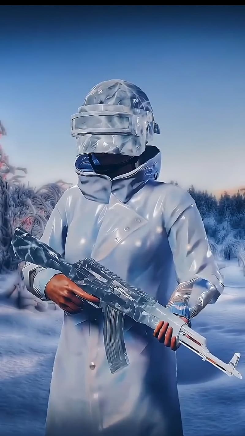800x1422 2K free download. Bgmi Season glacier suit, akm, game, pubg, HD phone wallpaper