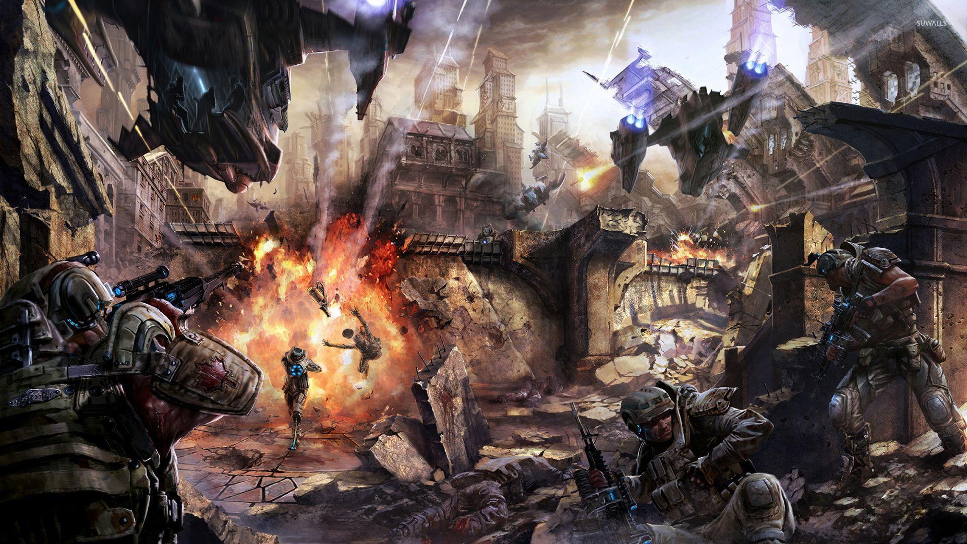 1920x1080 Dropzone Commander battle wallpaper wallpaper