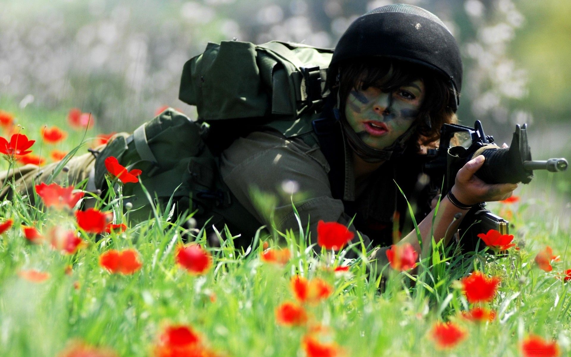 1920x1200 A Girl In A Military