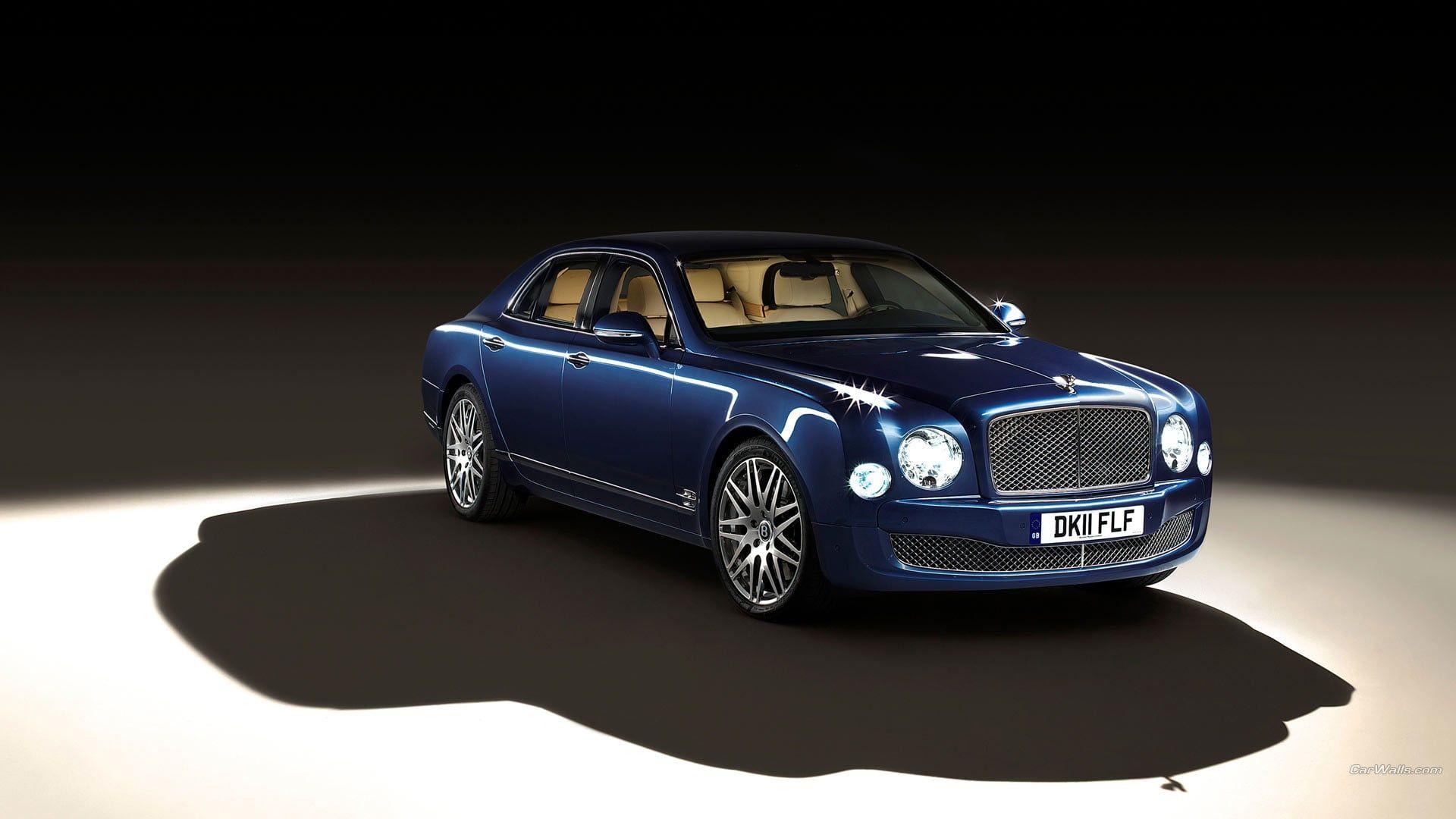 1920x1080 Blue sedan, Bentley Mulsanne, car, blue cars, vehicle HD wallpaper