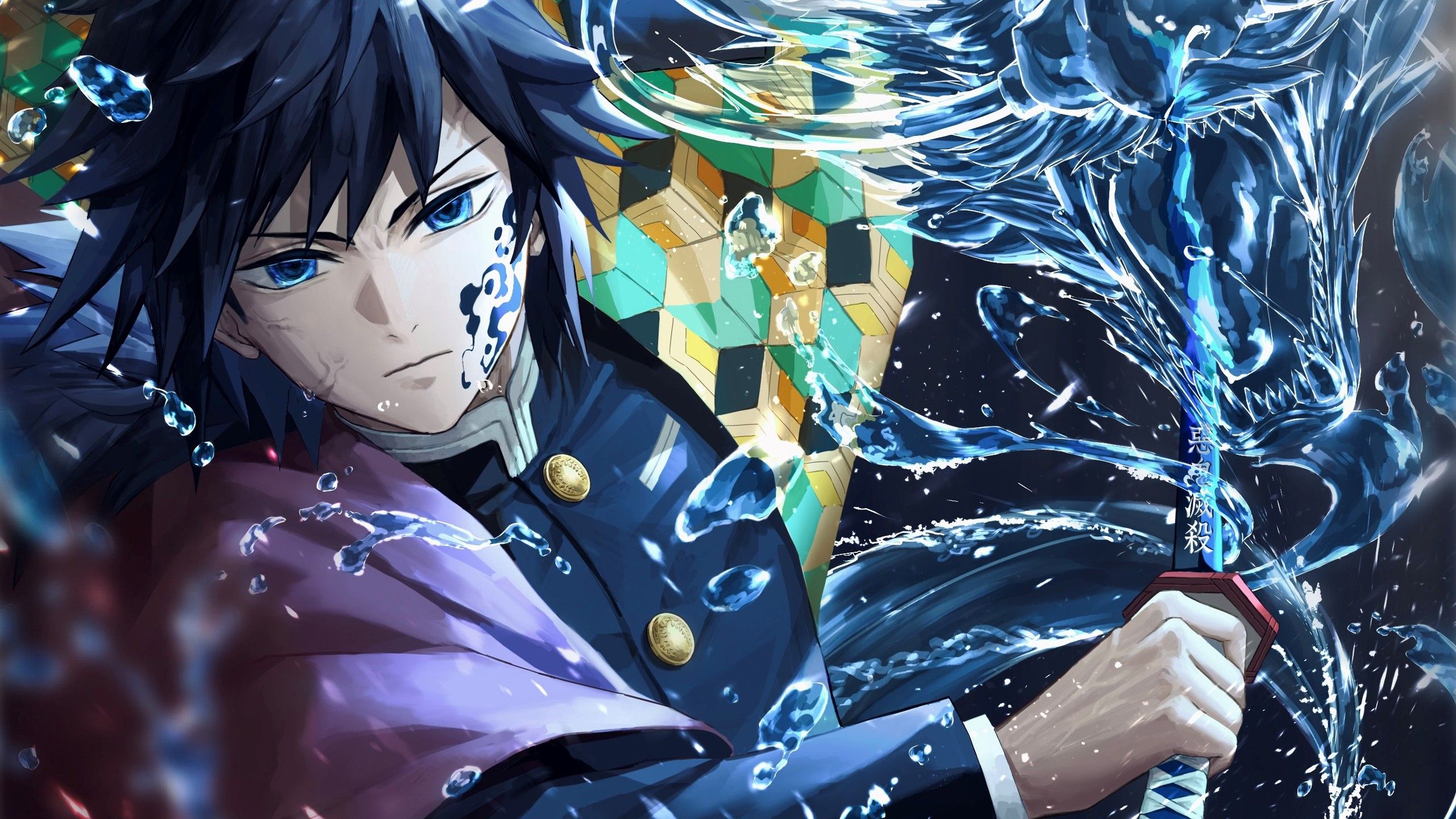 2560x1440 Giyuu Tomioka HD Demon Slayer Kimetsu no Yaiba Wallpaper