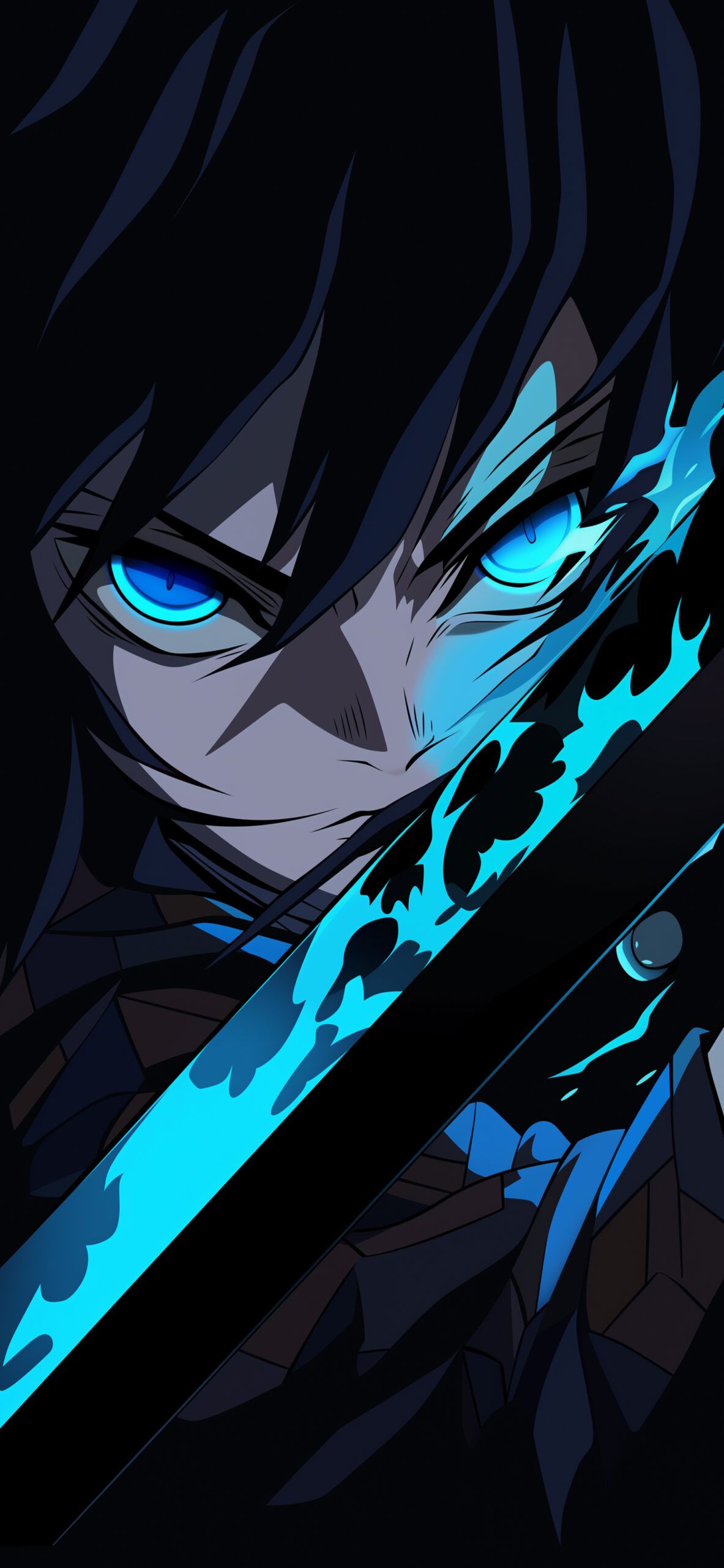 1183x2560 Giyu Tomioka Demon Slayer Sword Glow Wallpaper