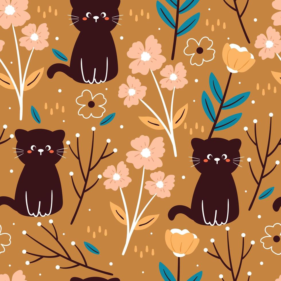 980x980 seamless pattern hand drawing cat for kids wallpaper, fabric print, textile, gift wrap paper