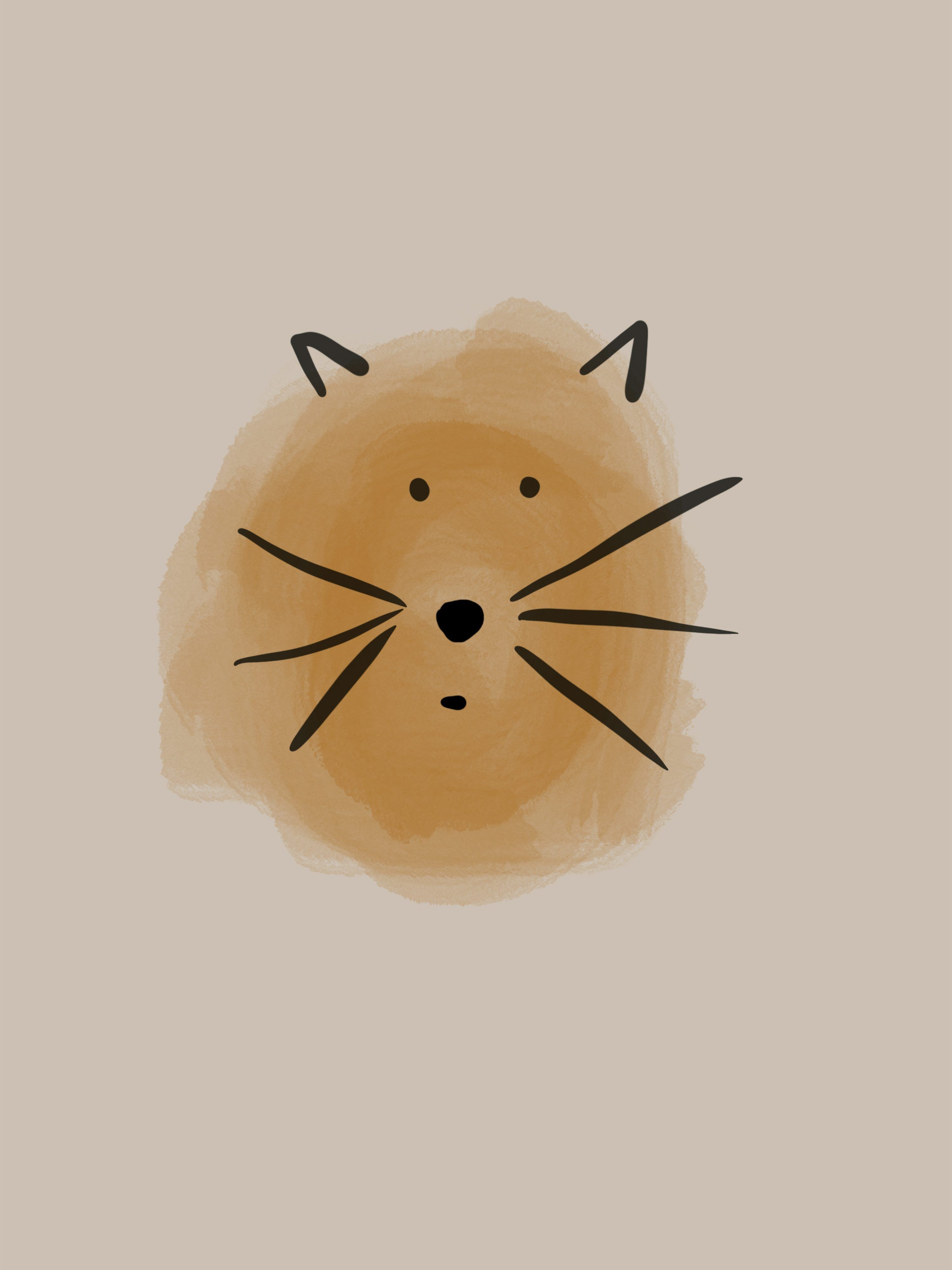 3000x4001 A simple, minimalist drawing of a cat's face. vector