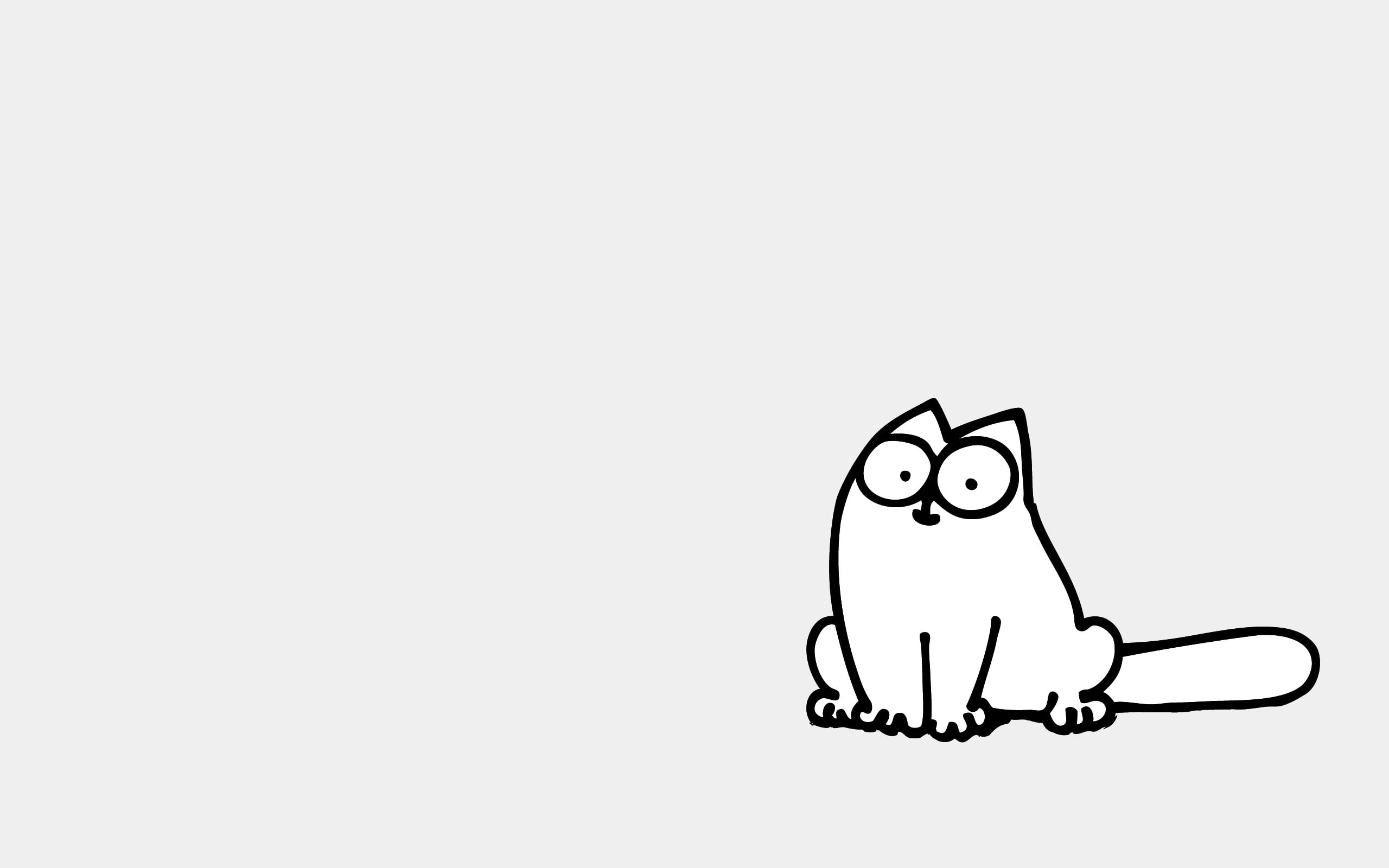 2560x1600 Cat sticker illustration, Simon's Cat, comics, cat, drawing HD wallpaper