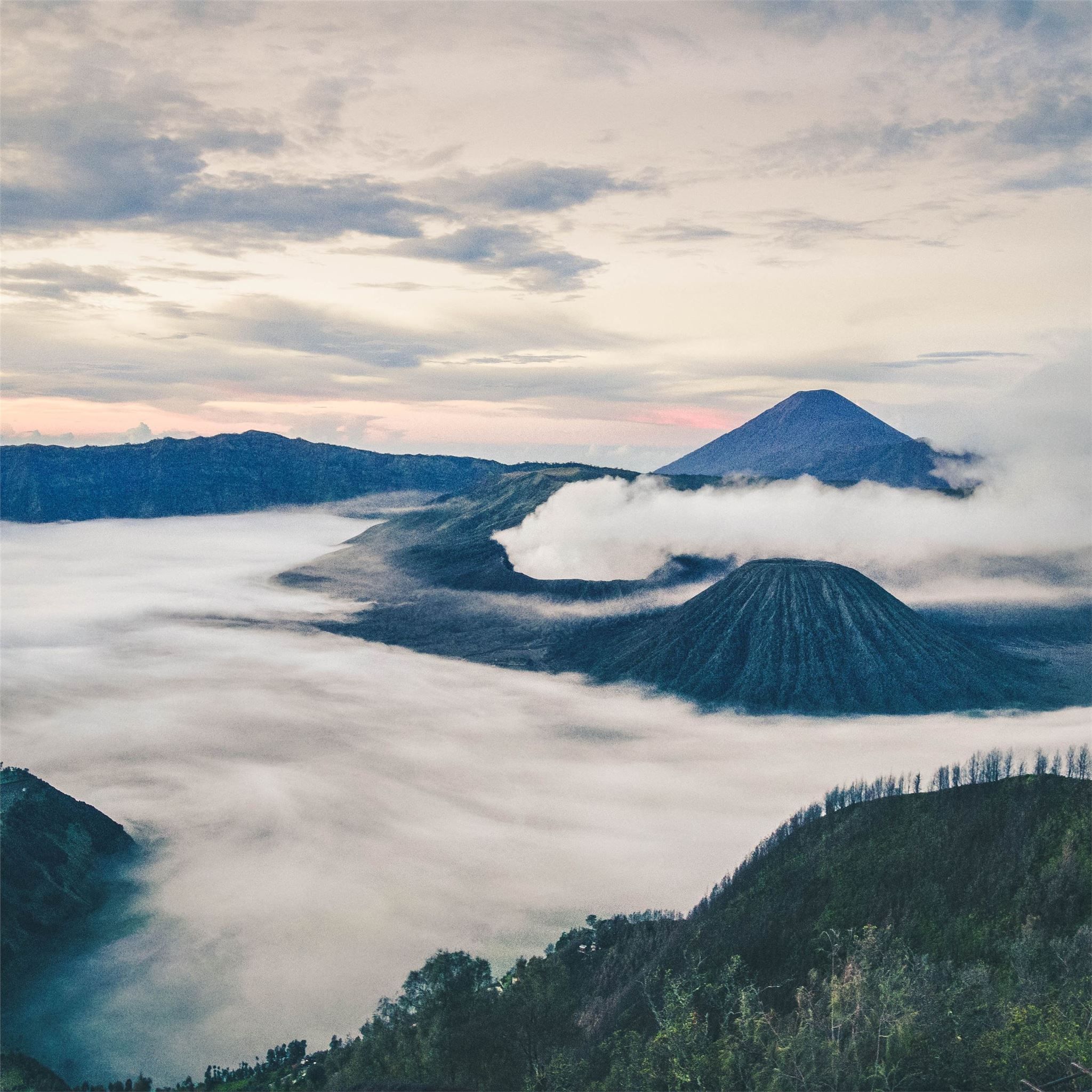 2048x2048 mount bromo east java indonesia 4k iPad Air Wallpaper Free Download