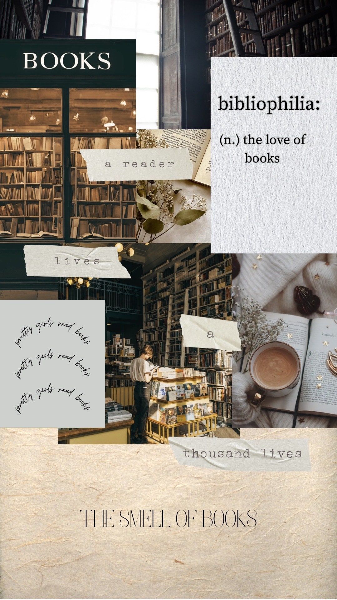 1080x1920 Bookish Wallpaper or Poster Digital Download
