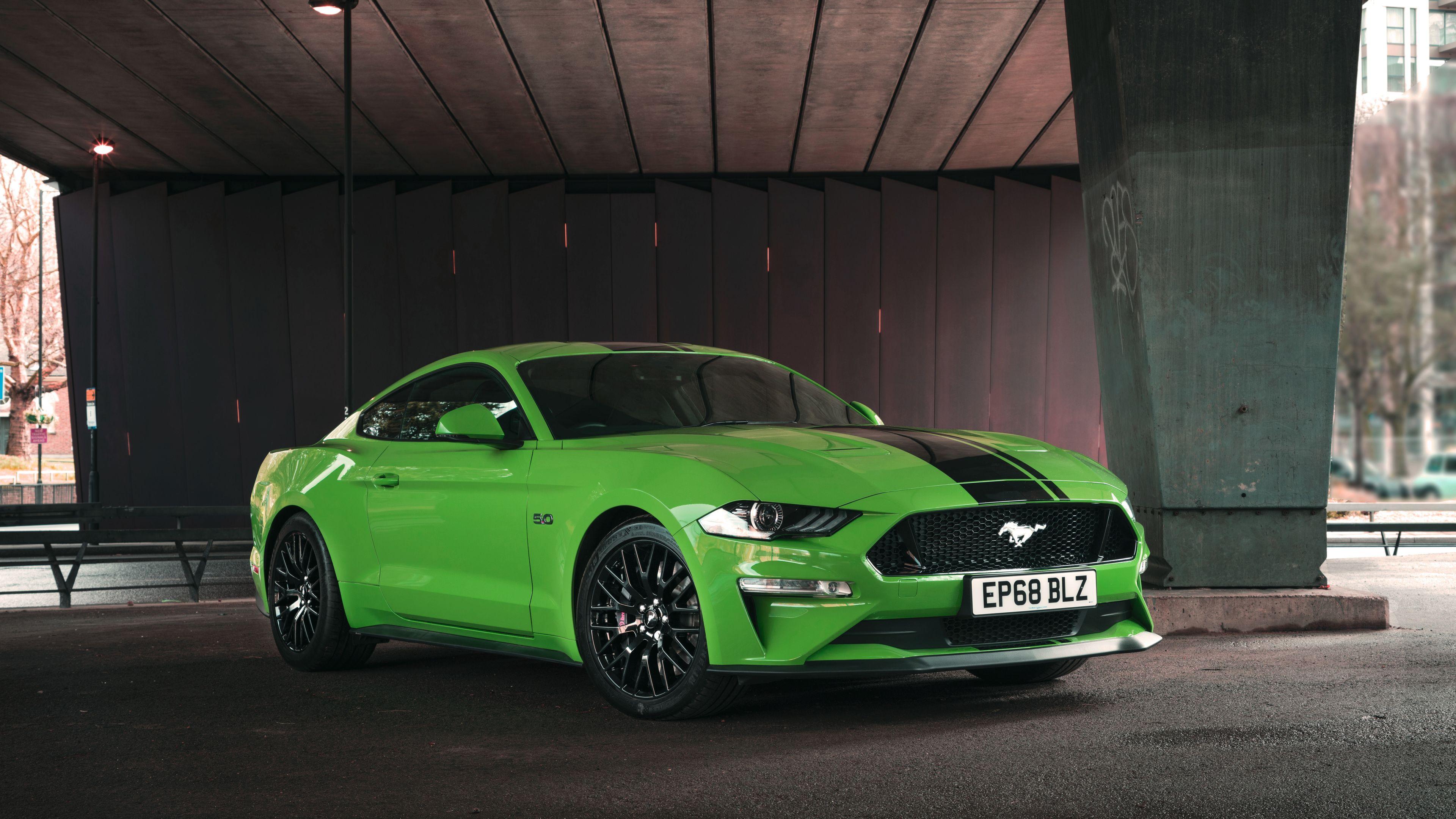 3840x2160 Wallpaper 4k Green Ford Mustang GT Fastback 2019 2019 cars
