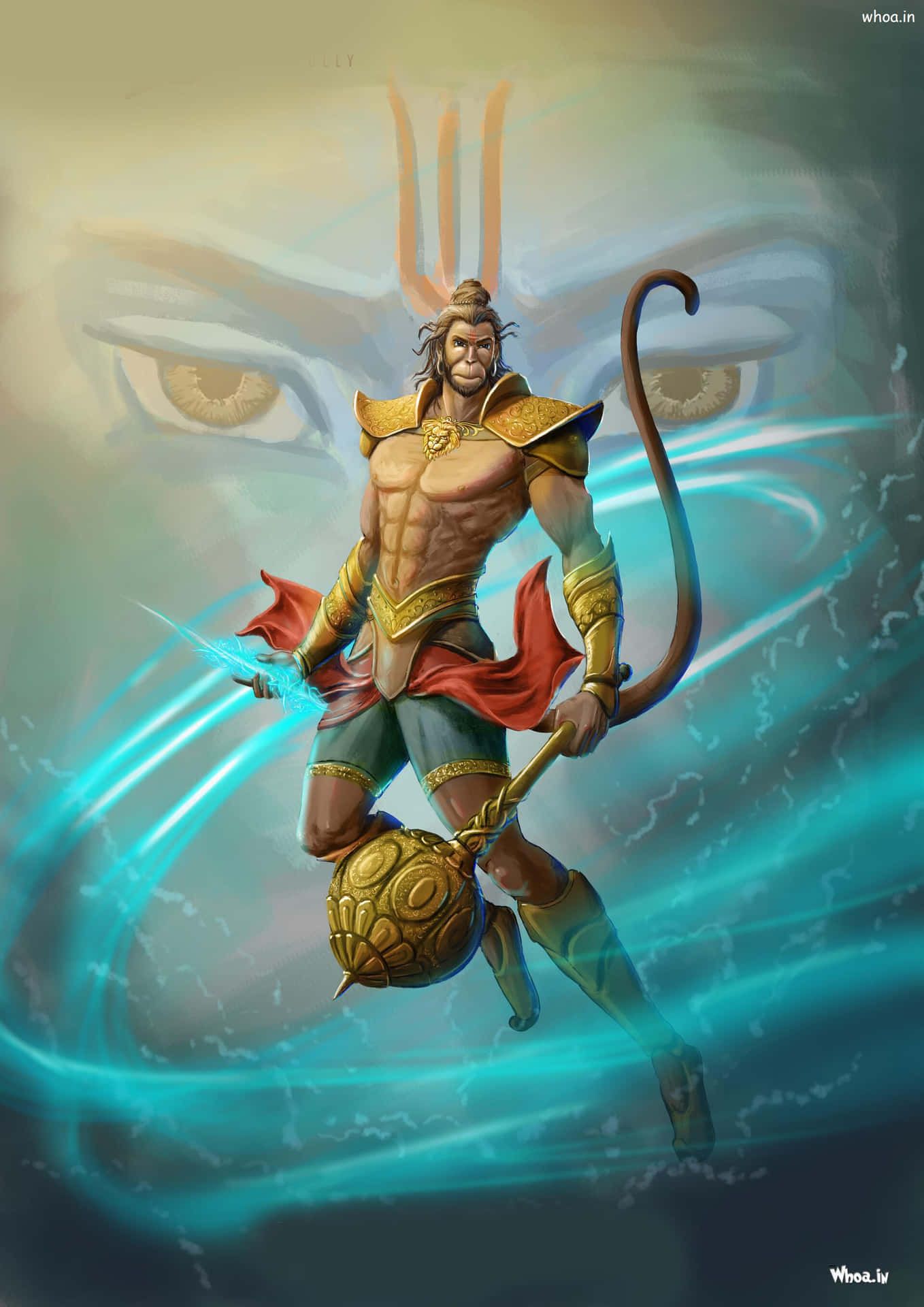 1358x1920 Download The powerful Lord Hanuman, protector of faith and overcoming any obstacle