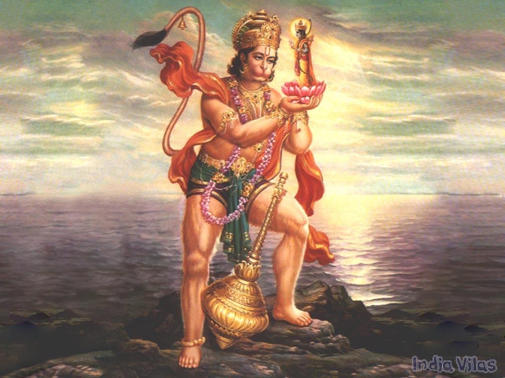 1024x768 Divine Thought - Temples, Mantras, Slokas, Festivals, Facts of God: Lord Hanuman Powerful Wallpaper- prayers