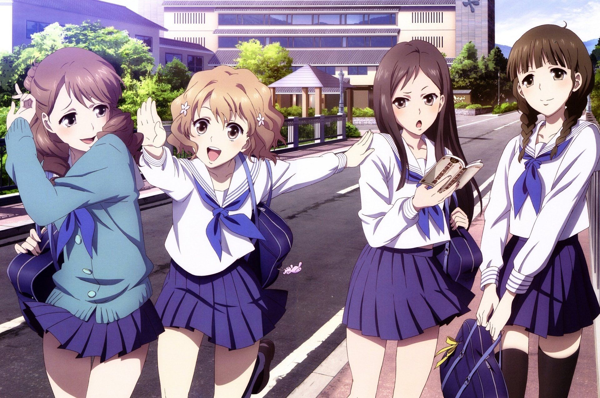 1920x1274 Hanasaku Iroha HD Wallpaper: Oshimizu, Wakura, Tsurugi & Matsumae Together